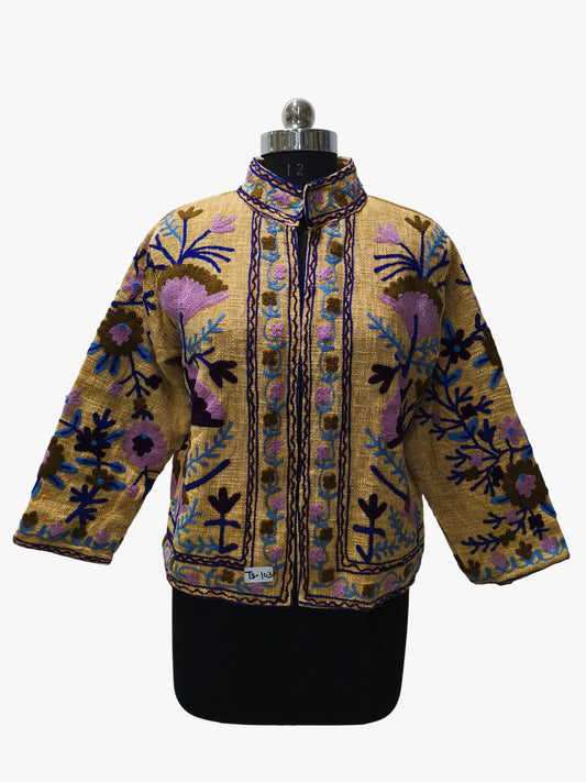 Yellow Floral Embroidery Suzani TNT Jacket