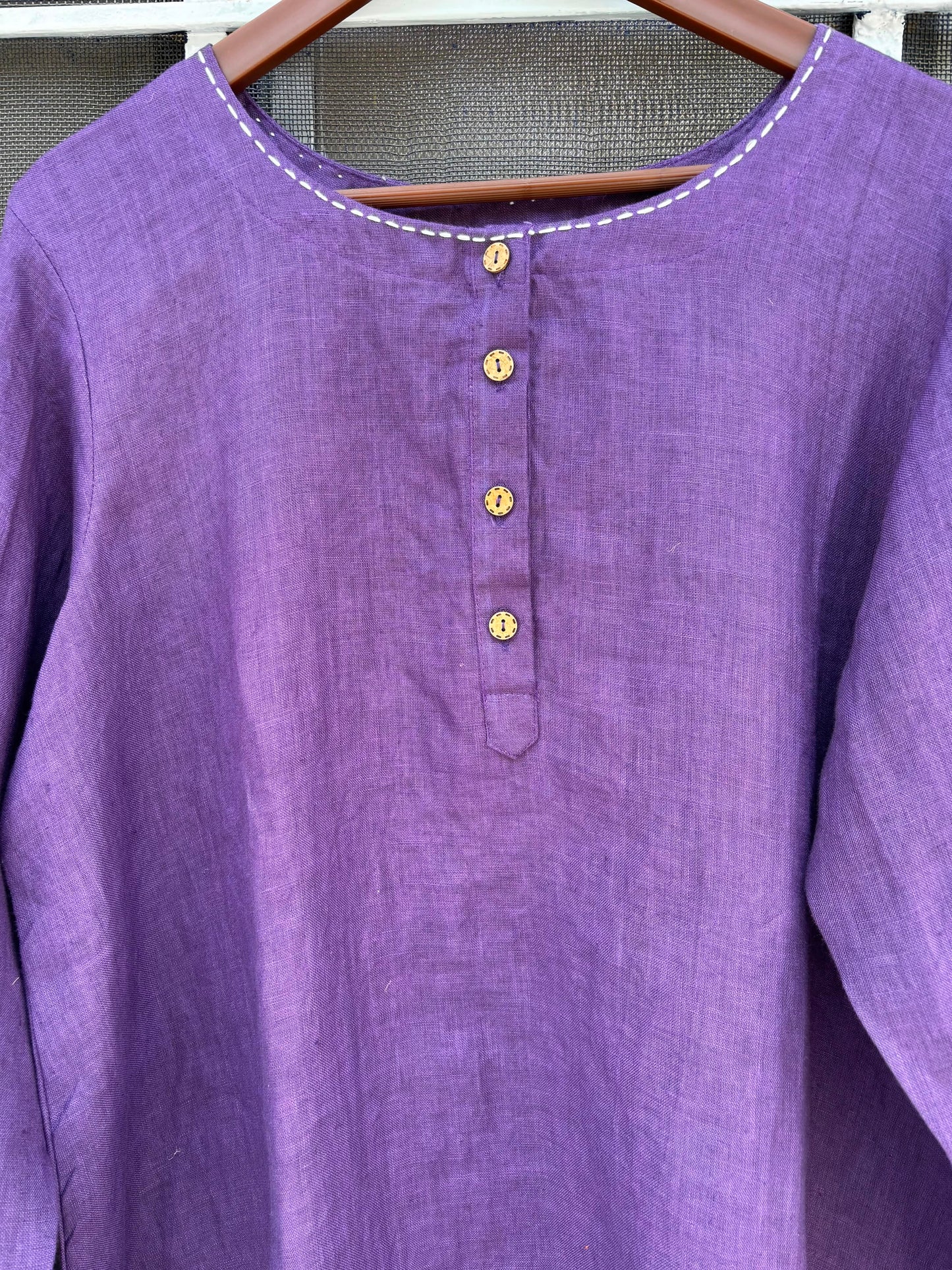 100% Linen Purple CO-ORD  Set