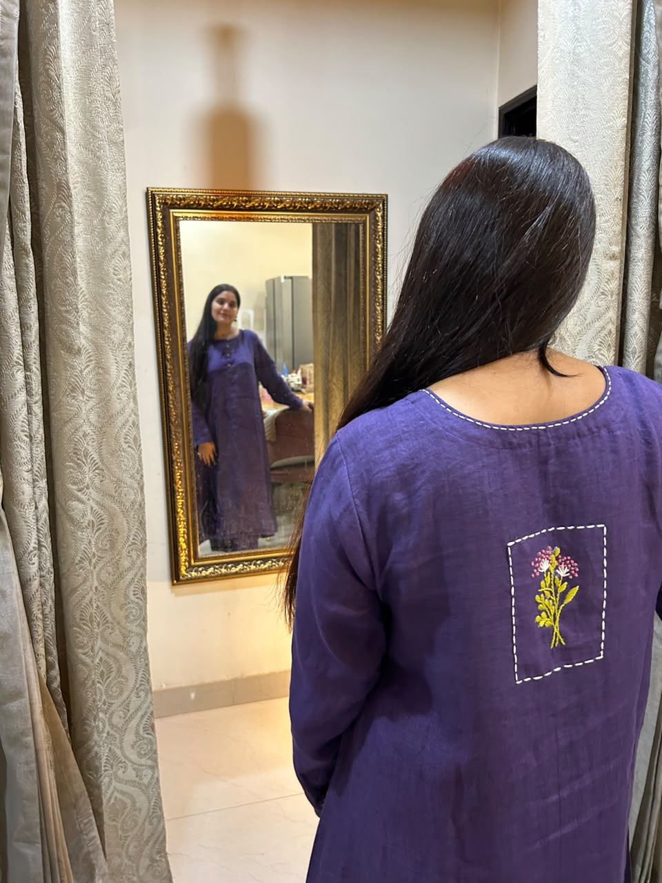 100% Linen Purple CO-ORD  Set