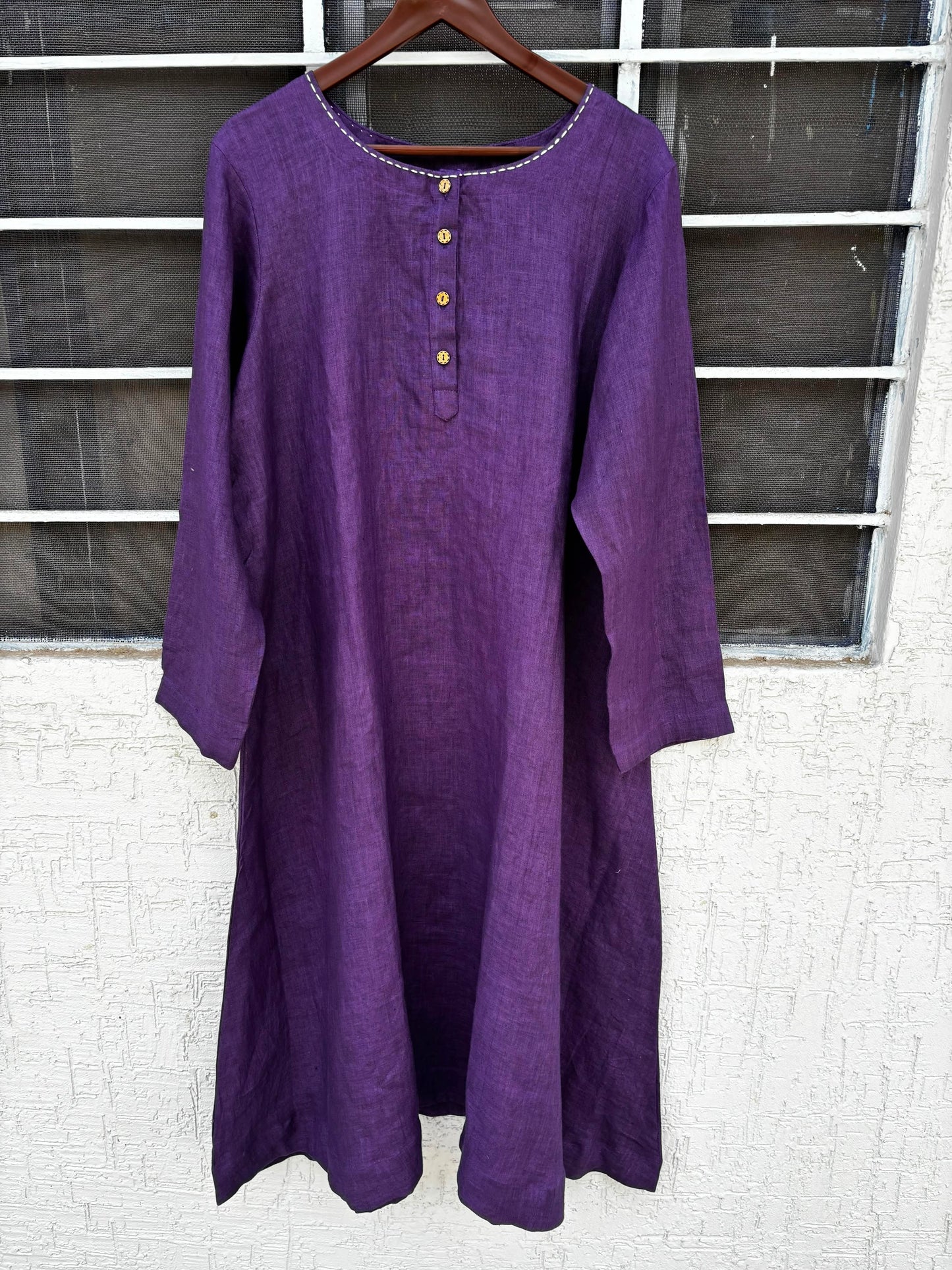 100% Linen Purple CO-ORD  Set