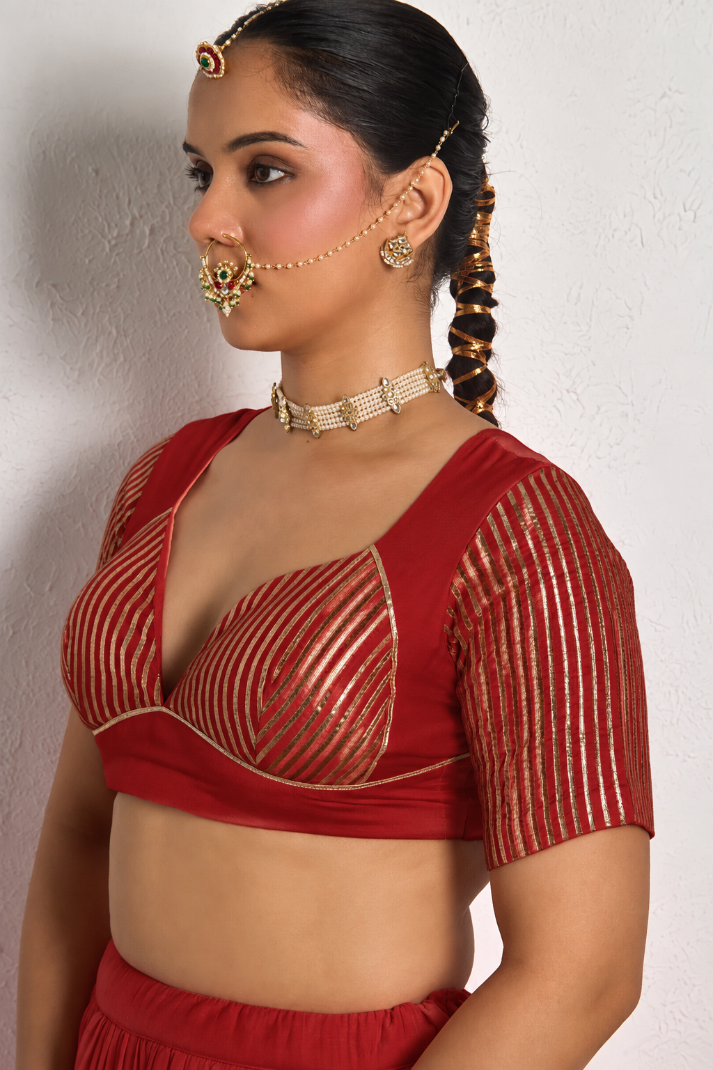 Gota work Lehnga-Blouse with dupatta- MEENA COLLECTION