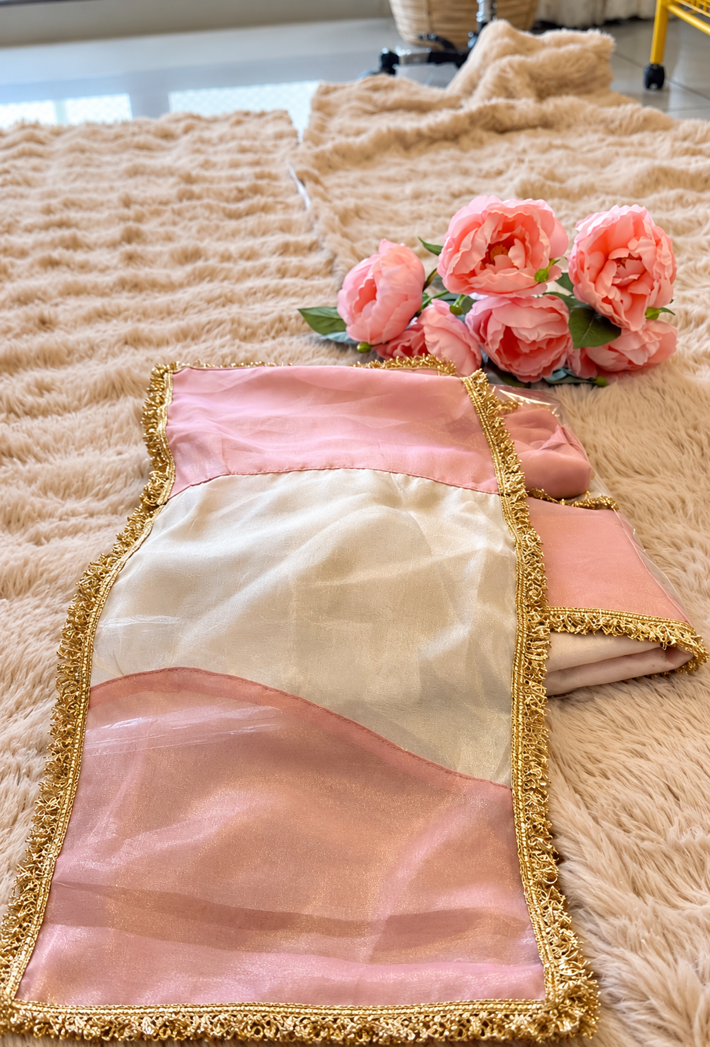 Girls Dusty Pink & Ivory Sharara Set - Gulabi Noor