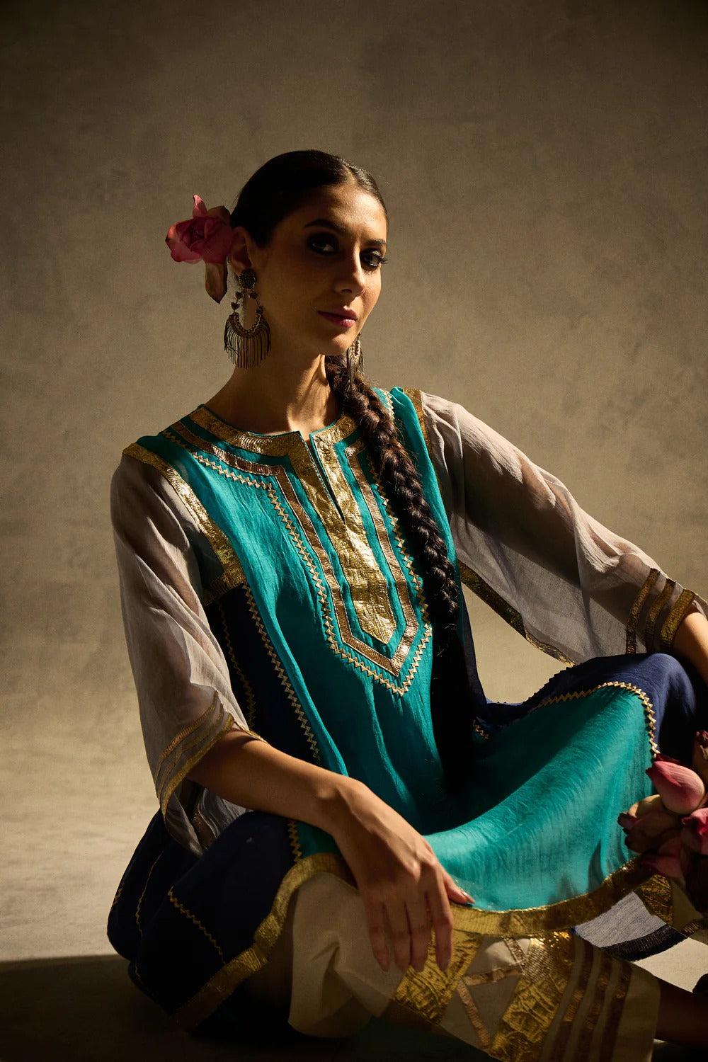 Gota Set and Farsi Salwar -Blue