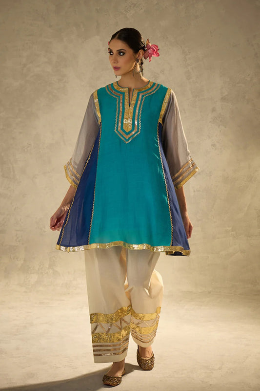 Gota Set and Farsi Salwar -Blue