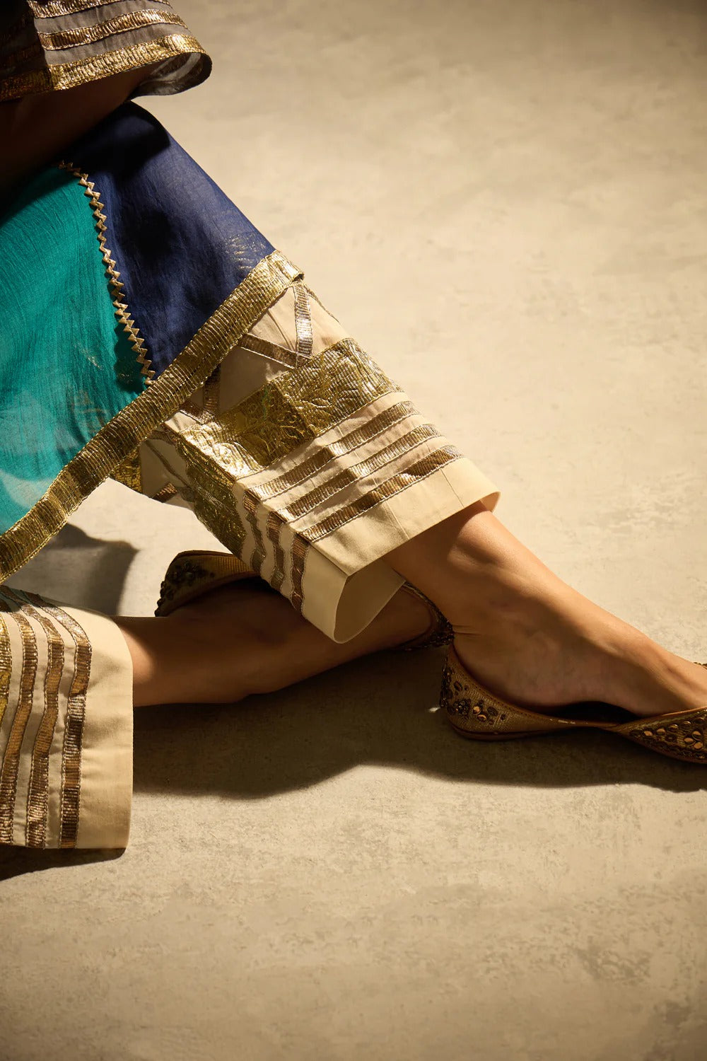 Gota Set and Farsi Salwar -Blue