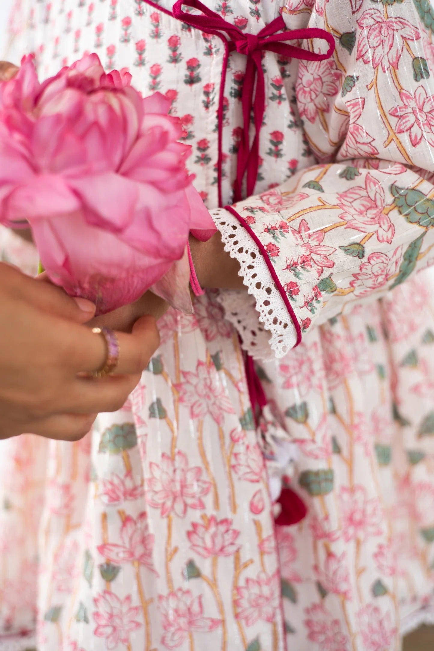 Lotus Dreamy Angarakha-Dhoti Set- Pink