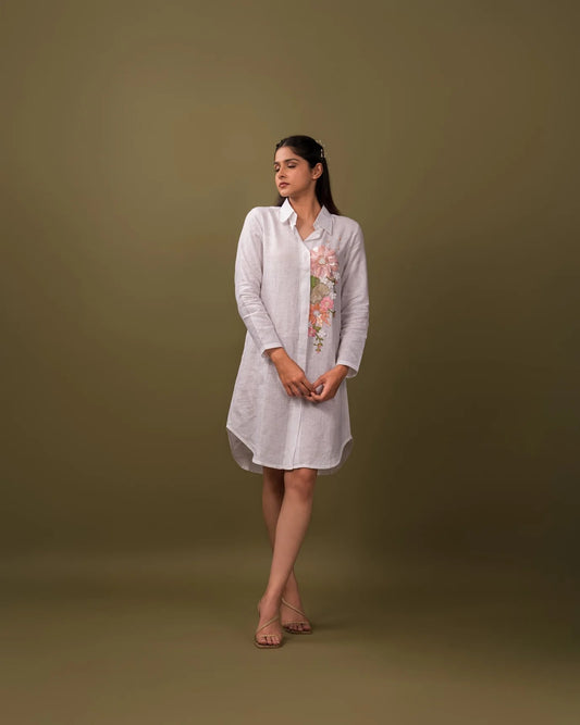 100% Linen Avian Shirt Dress