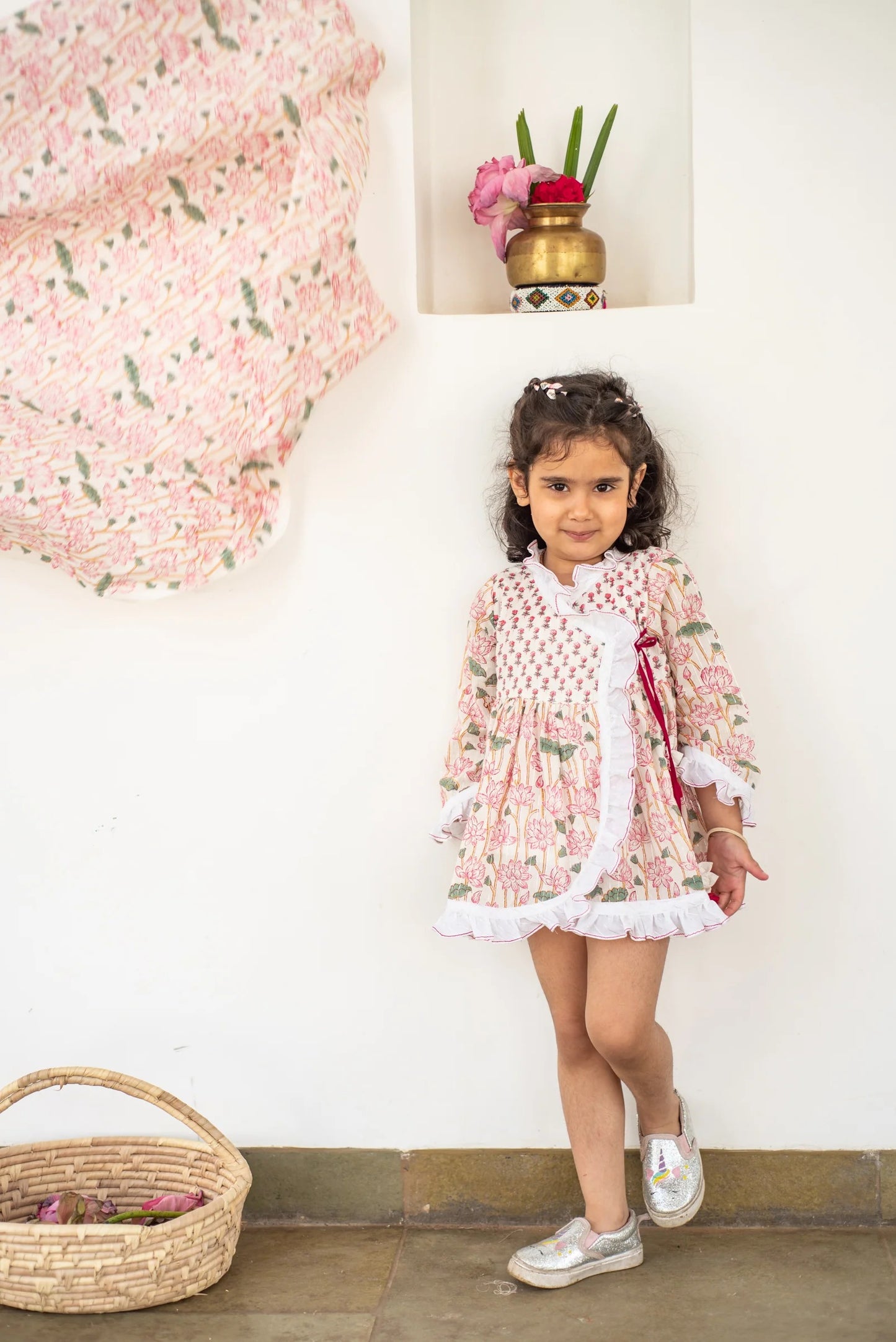SIlver Lines Handblock Dreamy Angarakha Dress