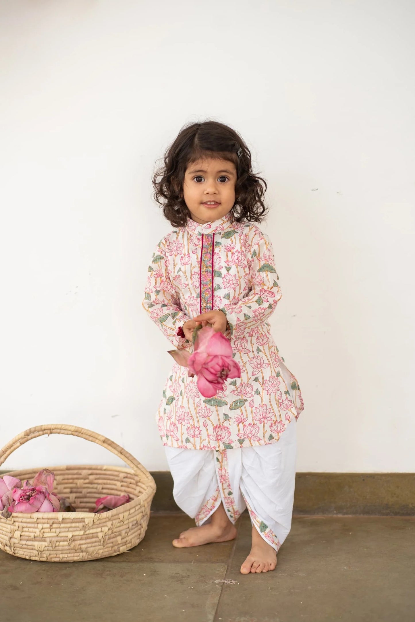 Organic Cotton Lotus Dreamy Kurta dhoti Set