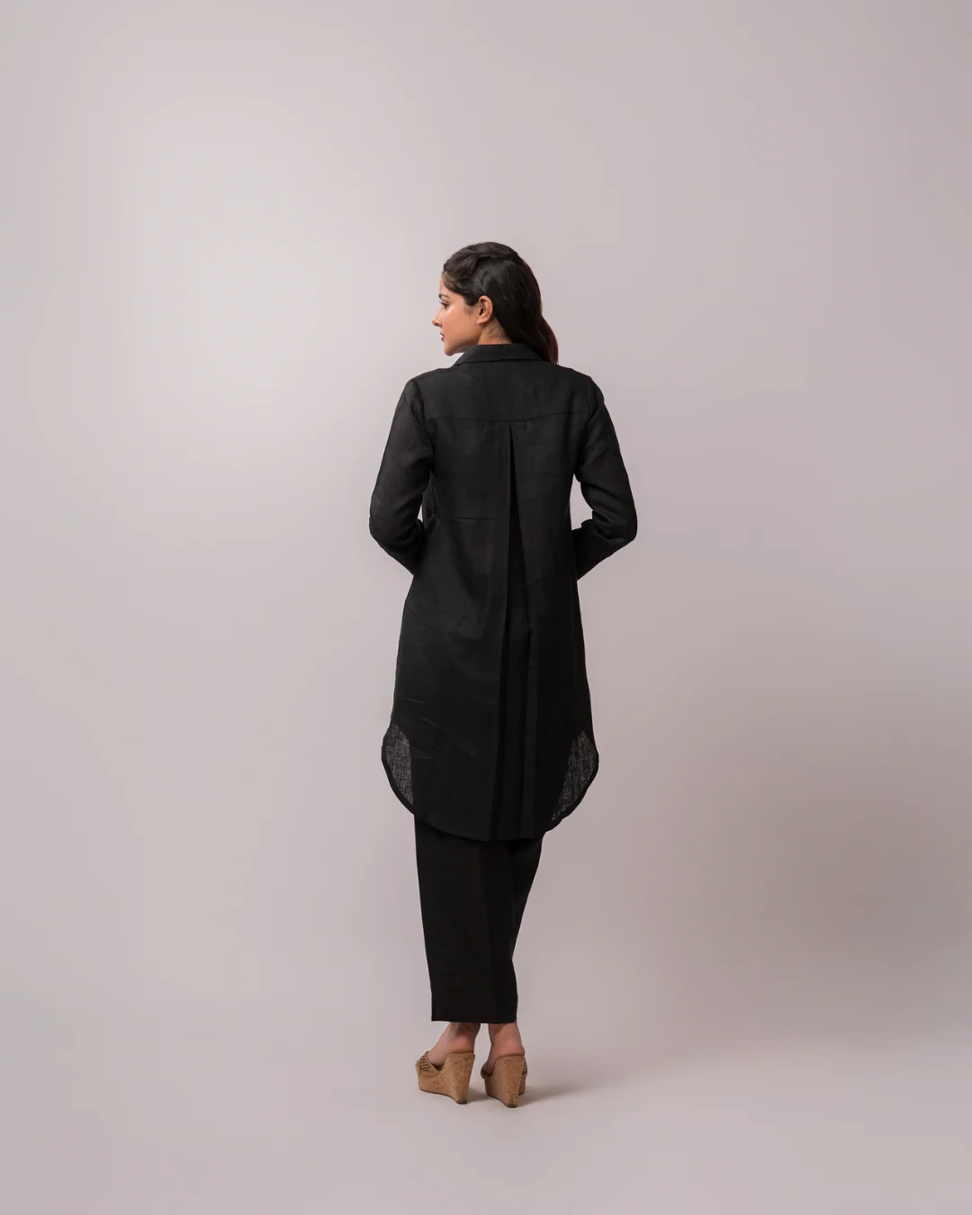 100% Linen Mid Night Bloom Shirt Dress and Pant