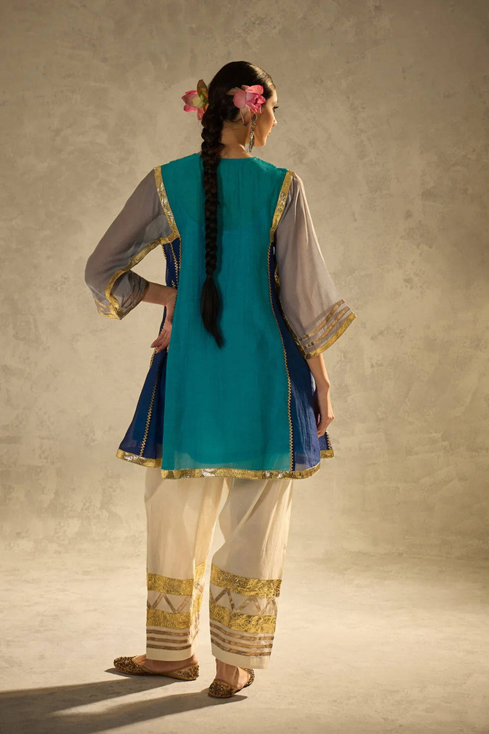 Gota Set and Farsi Salwar -Blue