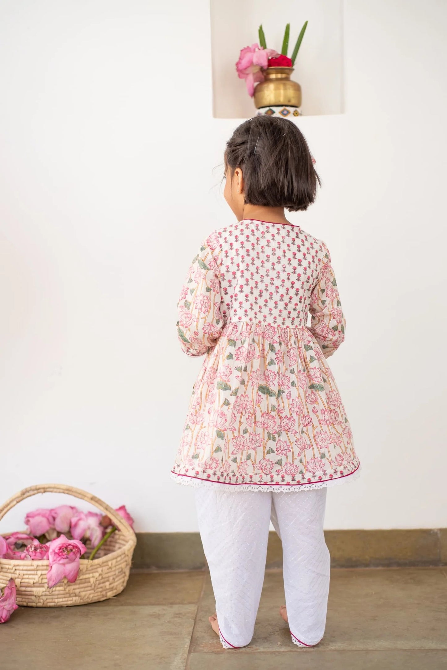 Lotus Dreamy Angarakha-Dhoti Set- Pink