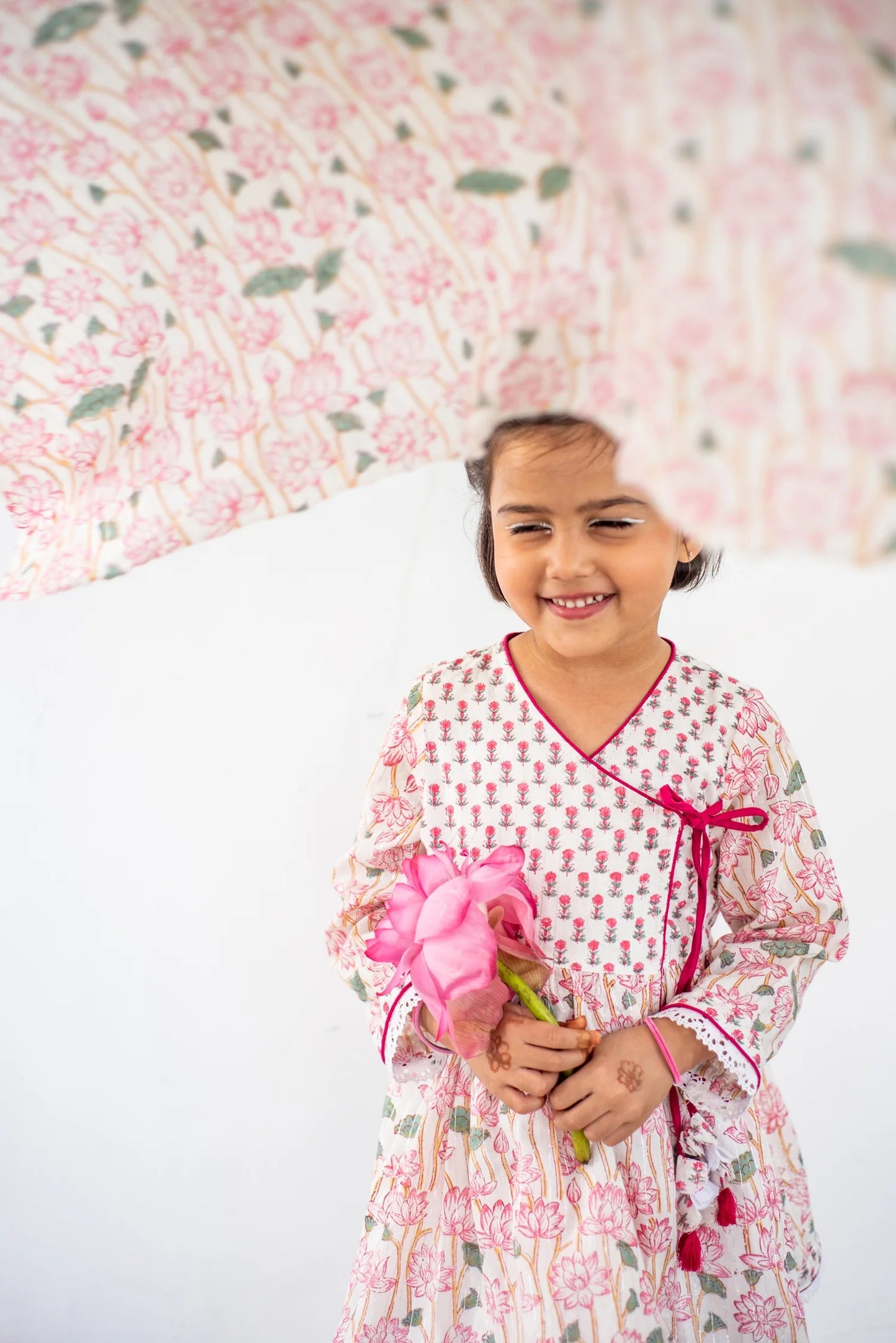 Lotus Dreamy Angarakha-Dhoti Set- Pink