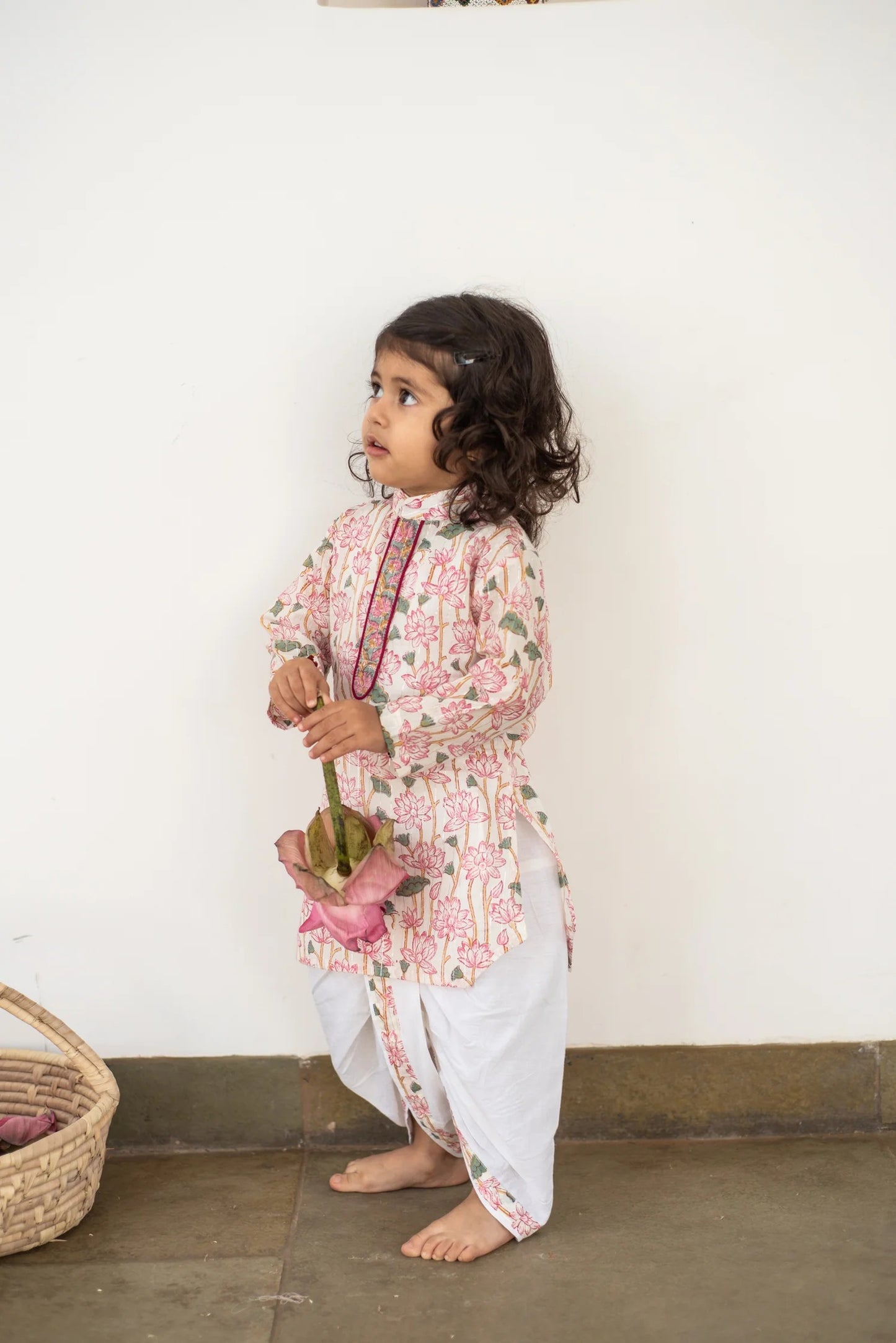 Organic Cotton Lotus Dreamy Kurta dhoti Set